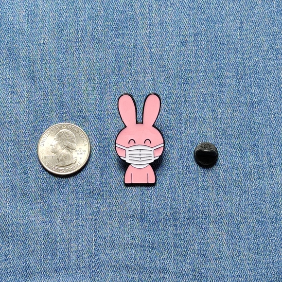2/$20 🐰 Bunny Rabbit in a Mask Enamel Pin - Picture 3 of 3